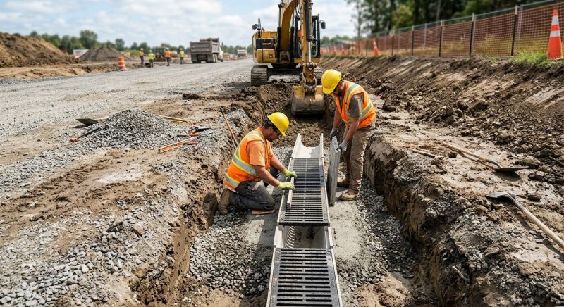 Drainage Trench Installation in Houston, TX
